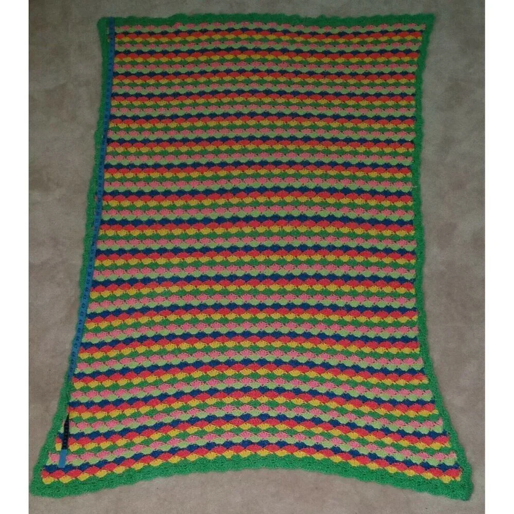 VTG Handmade Knit Blanket 45